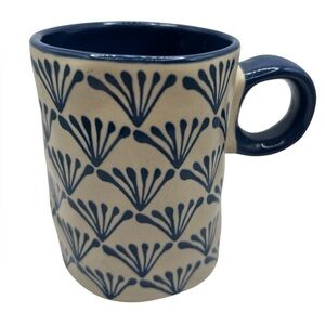 Cobalt Blue Coffee & White Mug. Cobalt blue & white. Hand‎ painted. Ceramic.